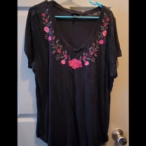 Torrid Black and floral blouse